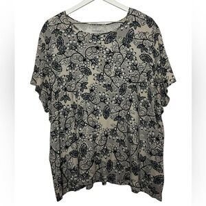 Croft & Barrow The Classic Tee 3X Dark Floral Casual Everyday Travel Mature